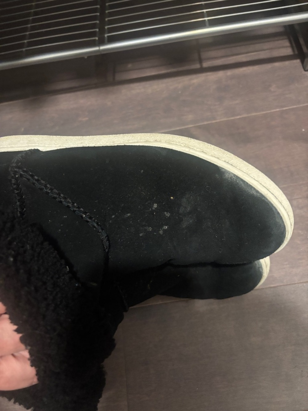 UGG Black Shearling-Lined Ankle Booties - Picture 7 of 8